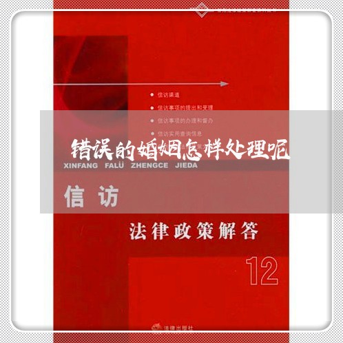 错误的婚姻怎样处理呢/2023112359702