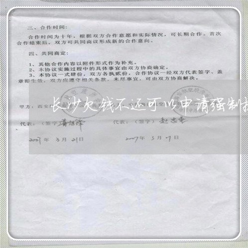 长沙欠钱不还可以申请强制执行吗/2023120512814