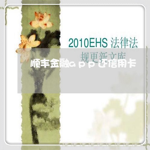 顺丰金融app还信用卡/2023120425269