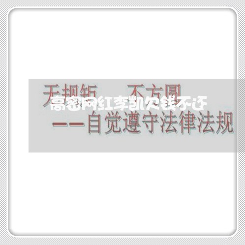 高密网红李凯欠钱不还/2023112382937