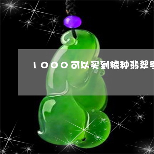 1000可以买到糯种翡翠手镯吗/2023100615047