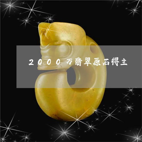 2000万翡翠原石得主/2023070914826