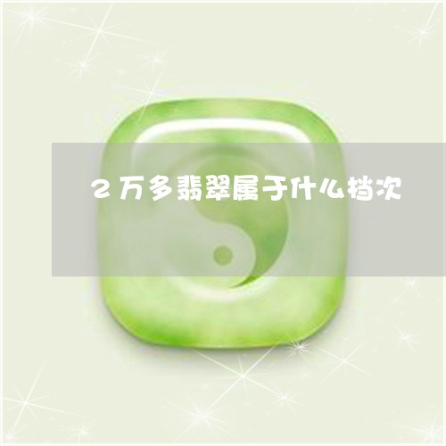 2万多翡翠属于什么档次/2023070813815