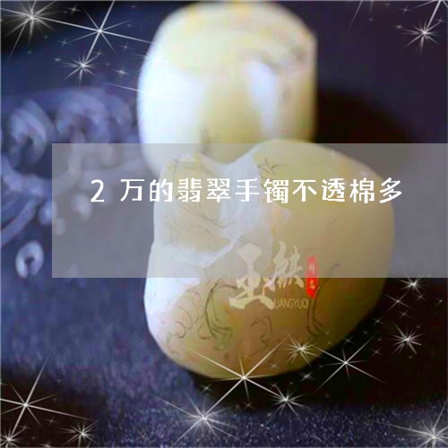 2万的翡翠手镯不透棉多/2023070826268