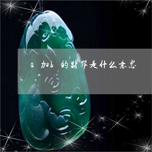 a加b的翡翠是什么意思/2023070906928