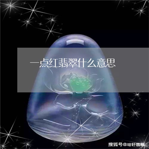 一点红翡翠什么意思/2023033158372