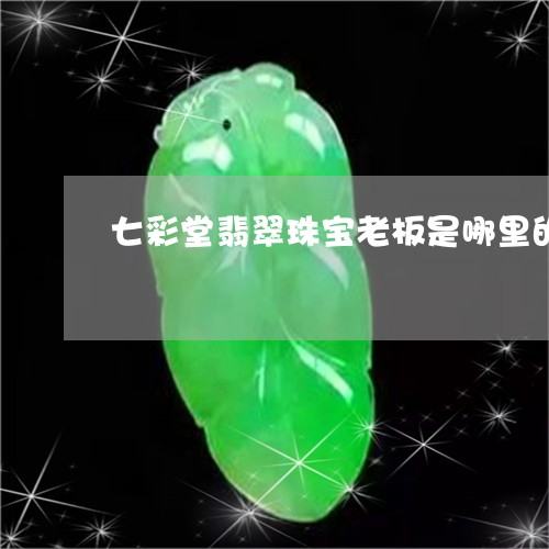 七彩堂翡翠珠宝老板是哪里的/2023100606481