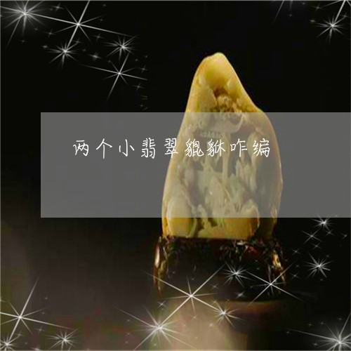 两个小翡翠貔貅咋编/2023112426050