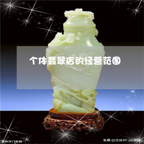 个体翡翠店的经营范围/2023082513906