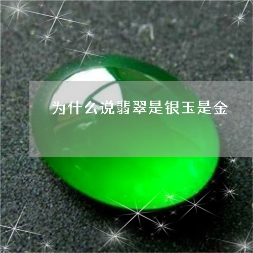 为什么说翡翠是银玉是金/2023070868307