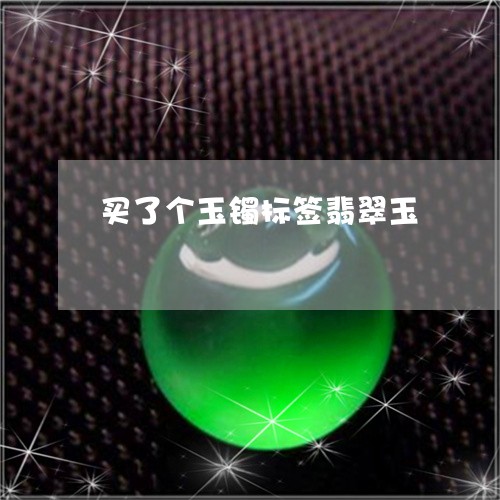 买了个玉镯标签翡翠玉/2023041153037