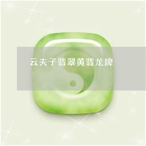 云夫子翡翠黄翡龙牌/2023033080371