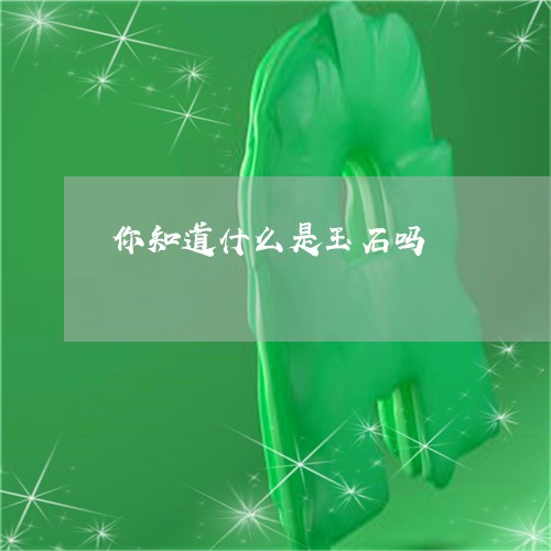 你知道什么是玉石吗/2023033002604