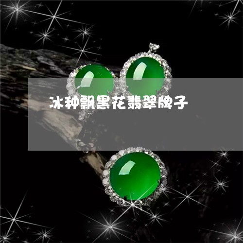 冰种飘黑花翡翠牌子/2023033172948