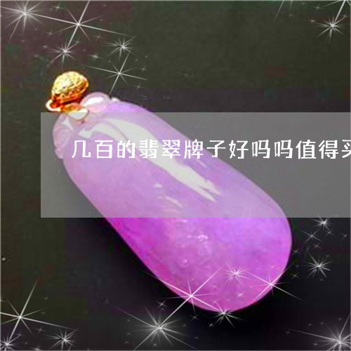 几百的翡翠牌子好吗吗值得买吗/2023120339283