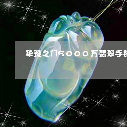 华豫之门5000万翡翠手镯/2023100518582