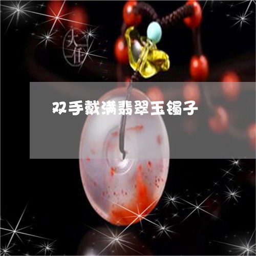 双手戴满翡翠玉镯子/2023032963604