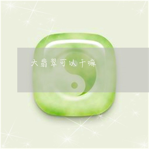 大翡翠可以干嘛/2023062578402