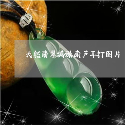 天然翡翠满绿葫芦耳钉图片/2023092387351