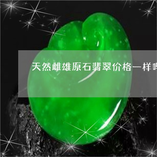 天然雌雄原石翡翠价格一样吗/2023120348381