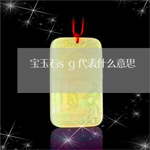 宝玉石sg代表什么意思/2023110757250