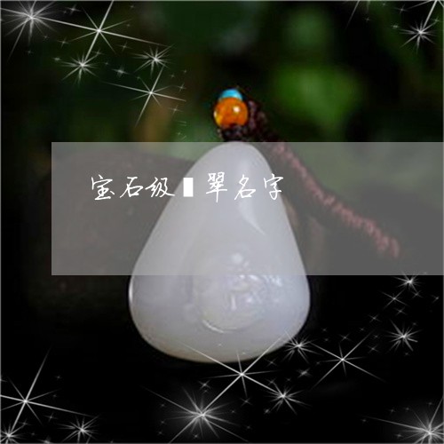 宝石级翡翠名字/2023062307360