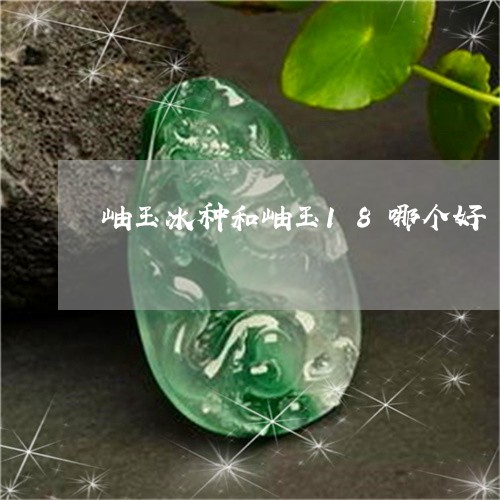 岫玉冰种和岫玉18哪个好/2023080254705