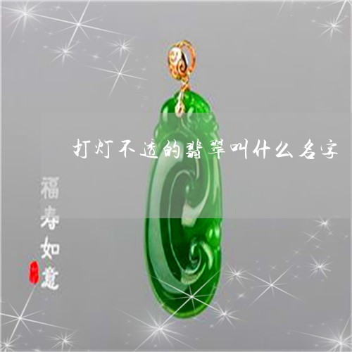 打灯不透的翡翠叫什么名字/2023100556960