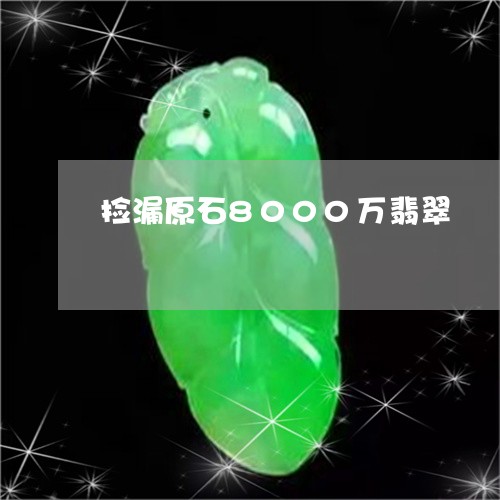 捡漏原石8000万翡翠/2023070993939