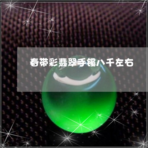 春带彩翡翠手镯八千左右/2023052147379