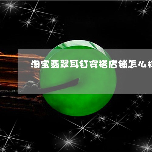 淘宝翡翠耳钉穿搭店铺怎么样/2023120365725