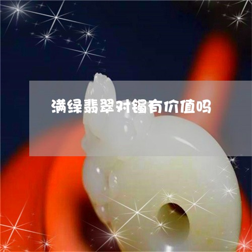 满绿翡翠对镯有价值吗/2023103134060