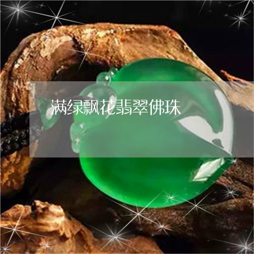 满绿飘花翡翠佛珠/2023071216168