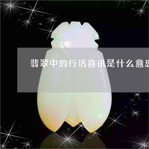 翡翠中的行话喜讯是什么意思/2023112430482