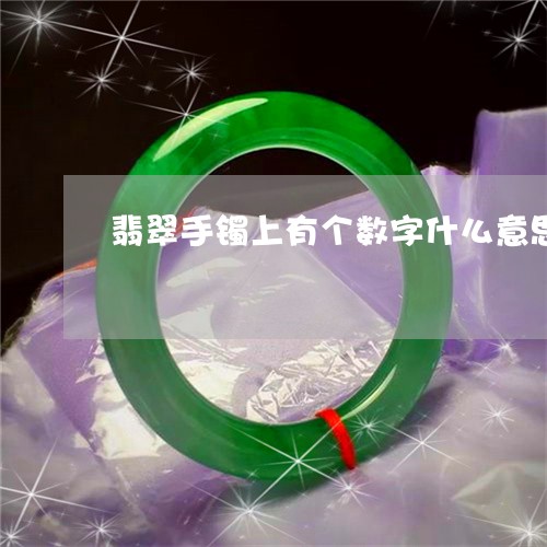 翡翠手镯上有个数字什么意思/2023112594049