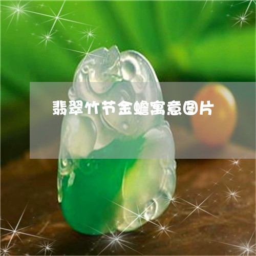 翡翠竹节金蟾寓意图片/2023100779461