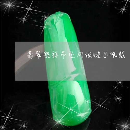 翡翠貔貅吊坠用银链子佩戴/2023042559203