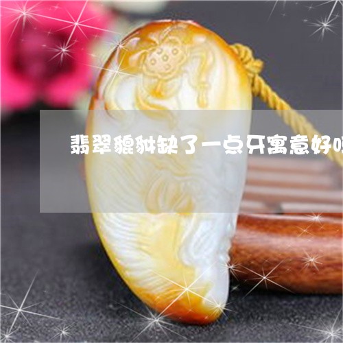 翡翠貔貅缺了一点牙寓意好吗/2023092879715