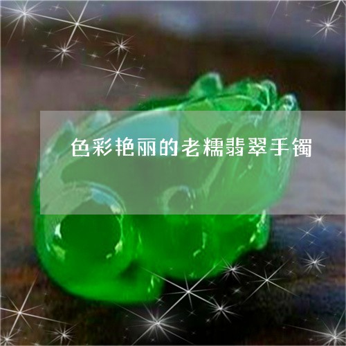 色彩艳丽的老糯翡翠手镯/2023041410793