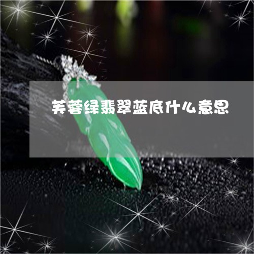 芙蓉绿翡翠蓝底什么意思/2023041466951