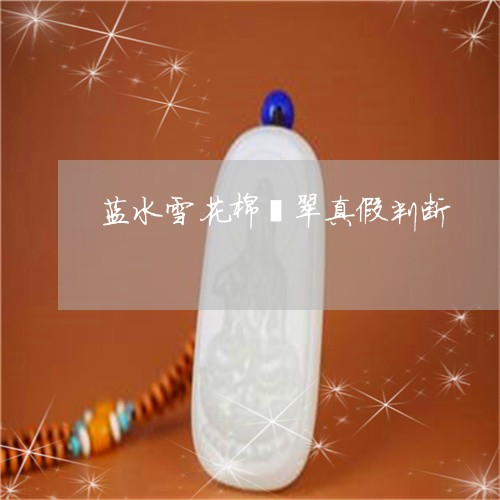 蓝水雪花棉翡翠真假判断/2023041334048