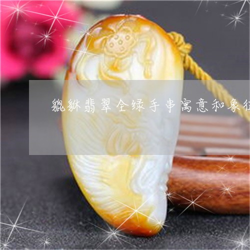 貔貅翡翠全绿手串寓意和象征/2023092844928