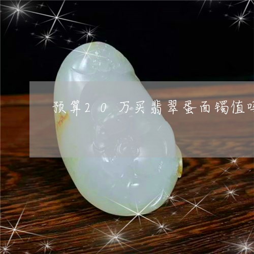 预算20万买翡翠蛋面镯值吗/2023112440947